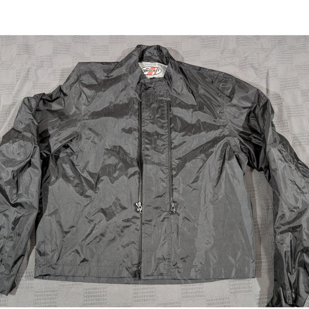 Joe Rocket Black Nylon Motorcycle Jacket Liner Dual Zip Snap Cuff Mens Lg
